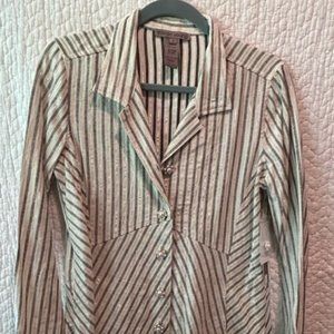Blouse with pearlized/rhinestone buttons, Small